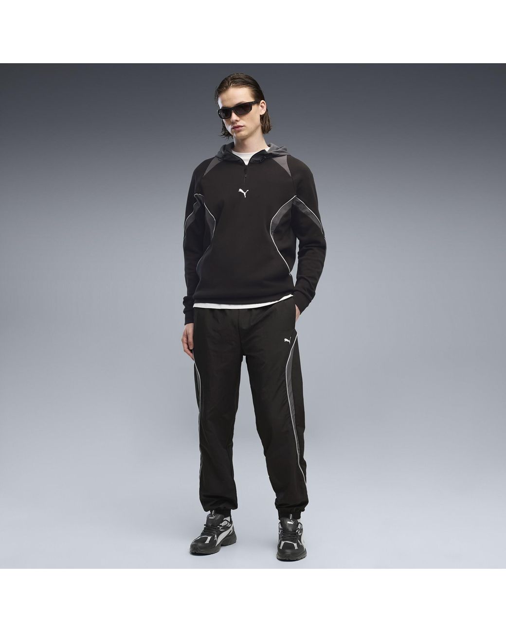 PUMA Black Sport Woven Track Pants for men