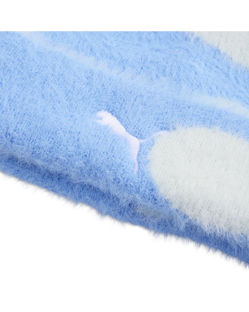 PUMA Blue Brushed Printed Mid Crown Beanie
