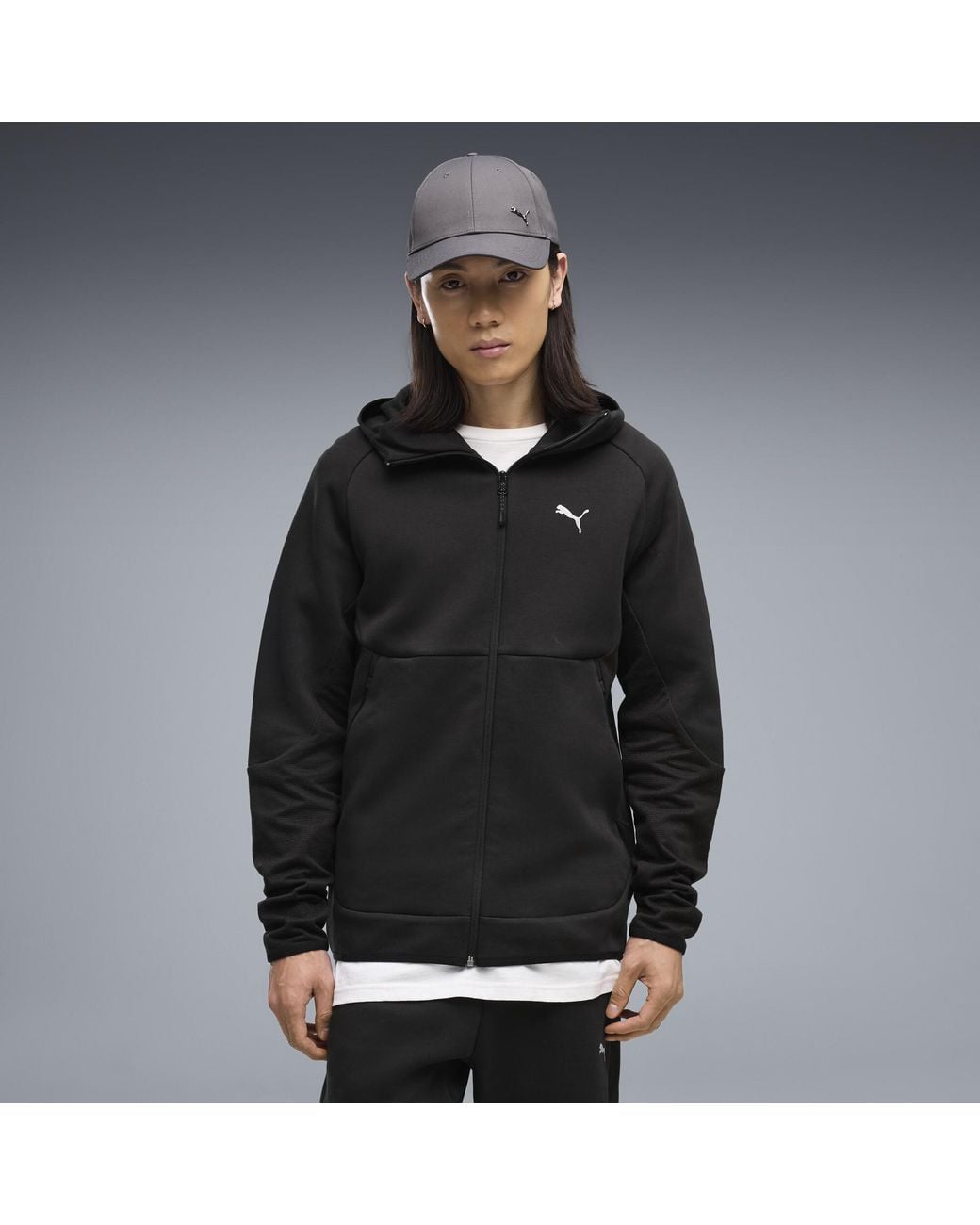 PUMA Black Tech Elevated Slim Full-Zip Hoodie for men