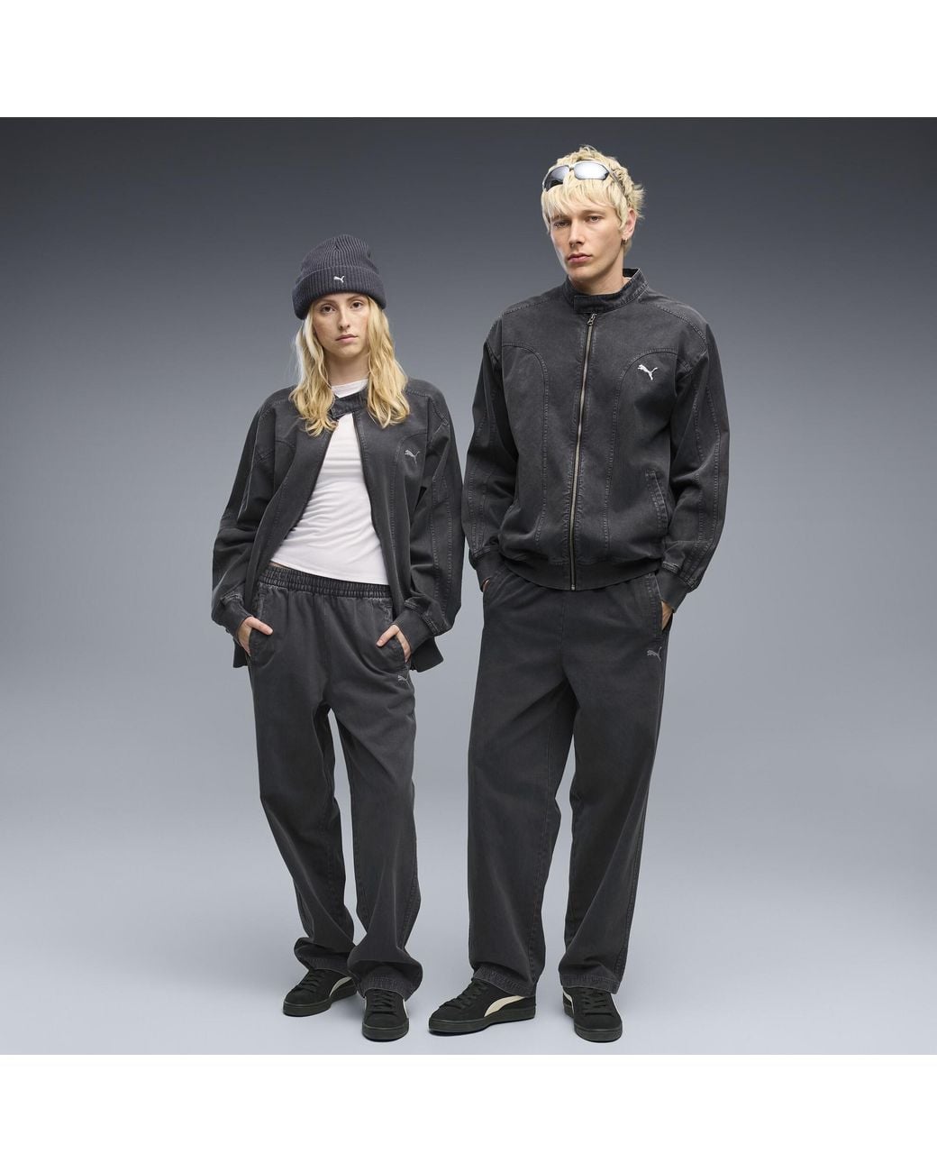 PUMA Black Future..Archive Relaxed Washed Twill Track Pants for men