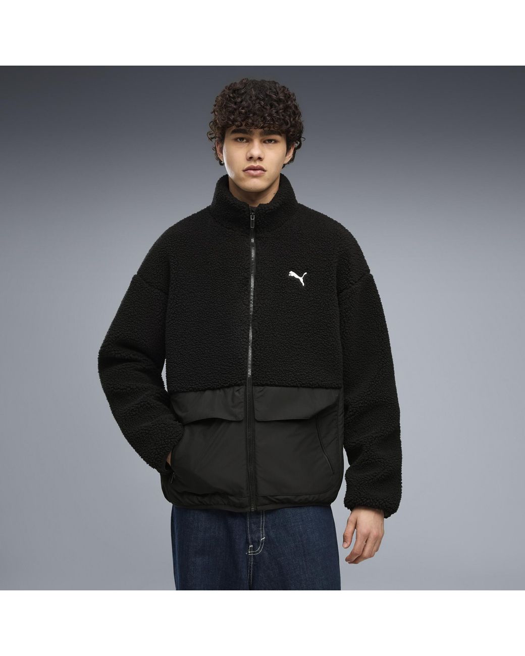 PUMA Black Hybrid Re:Fibre Relaxed Jacket for men