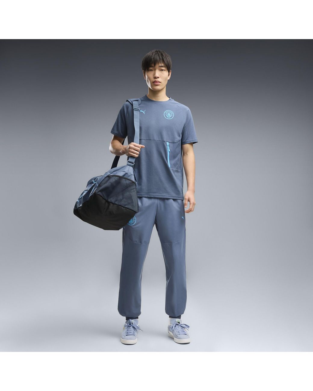 PUMA Blue Manchester City Tech Pocket T-Shirt for men