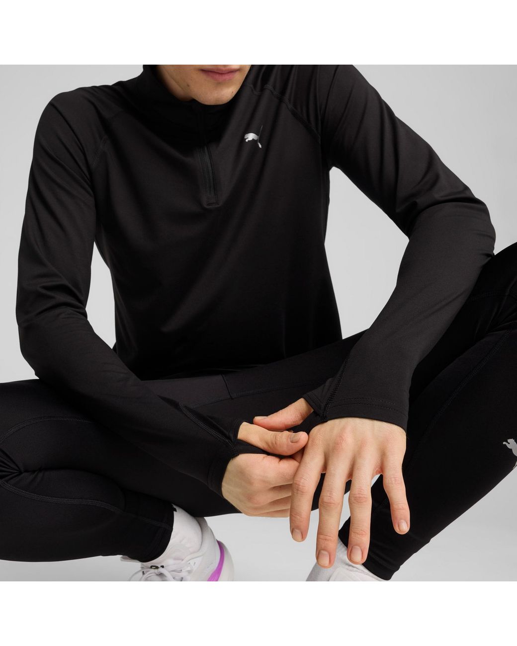 PUMA Velocity Cloudspun Hardlooptop Met Kwartrits Voor in het Black