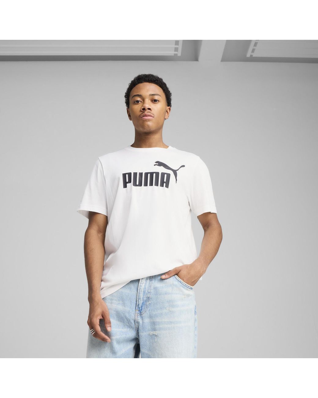 PUMA White Essentials Logo T-shirt for men