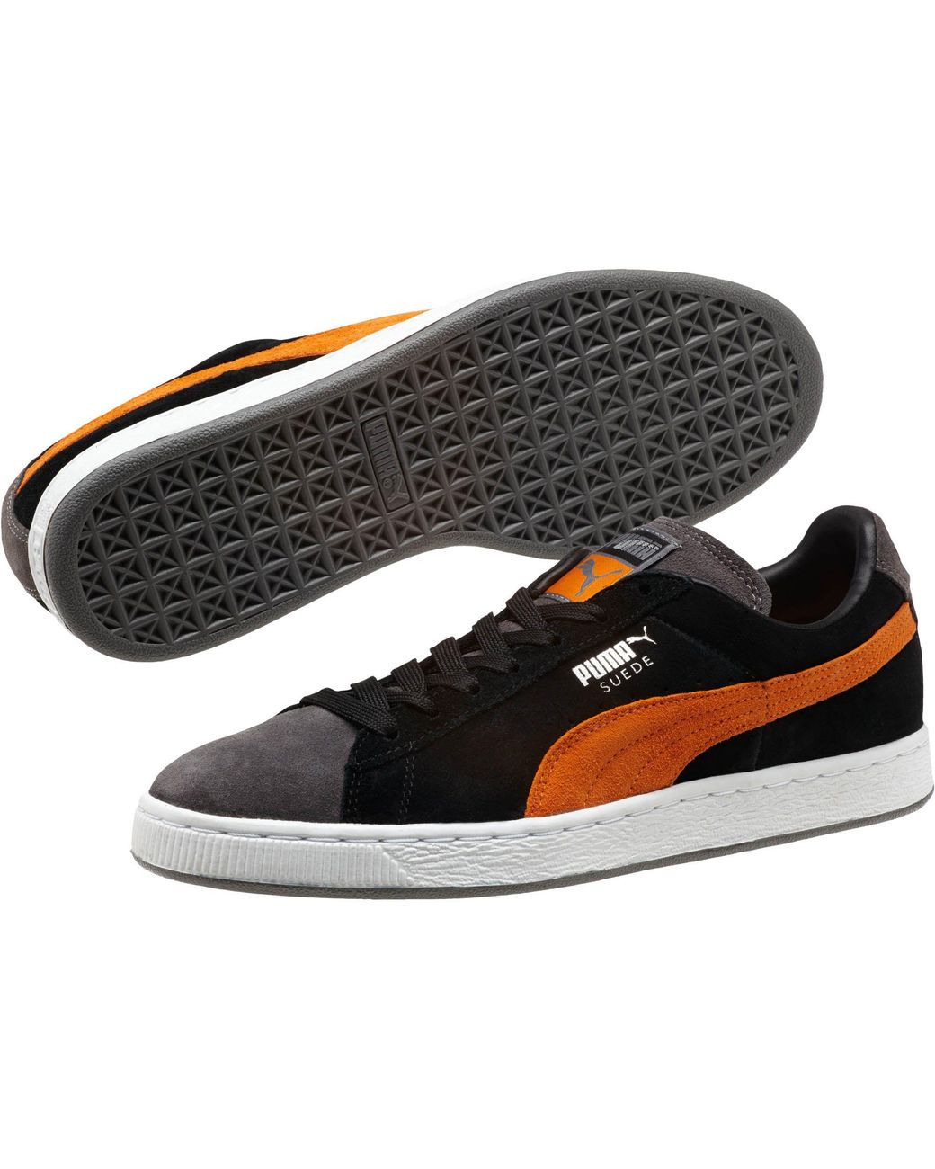 puma suede orange black