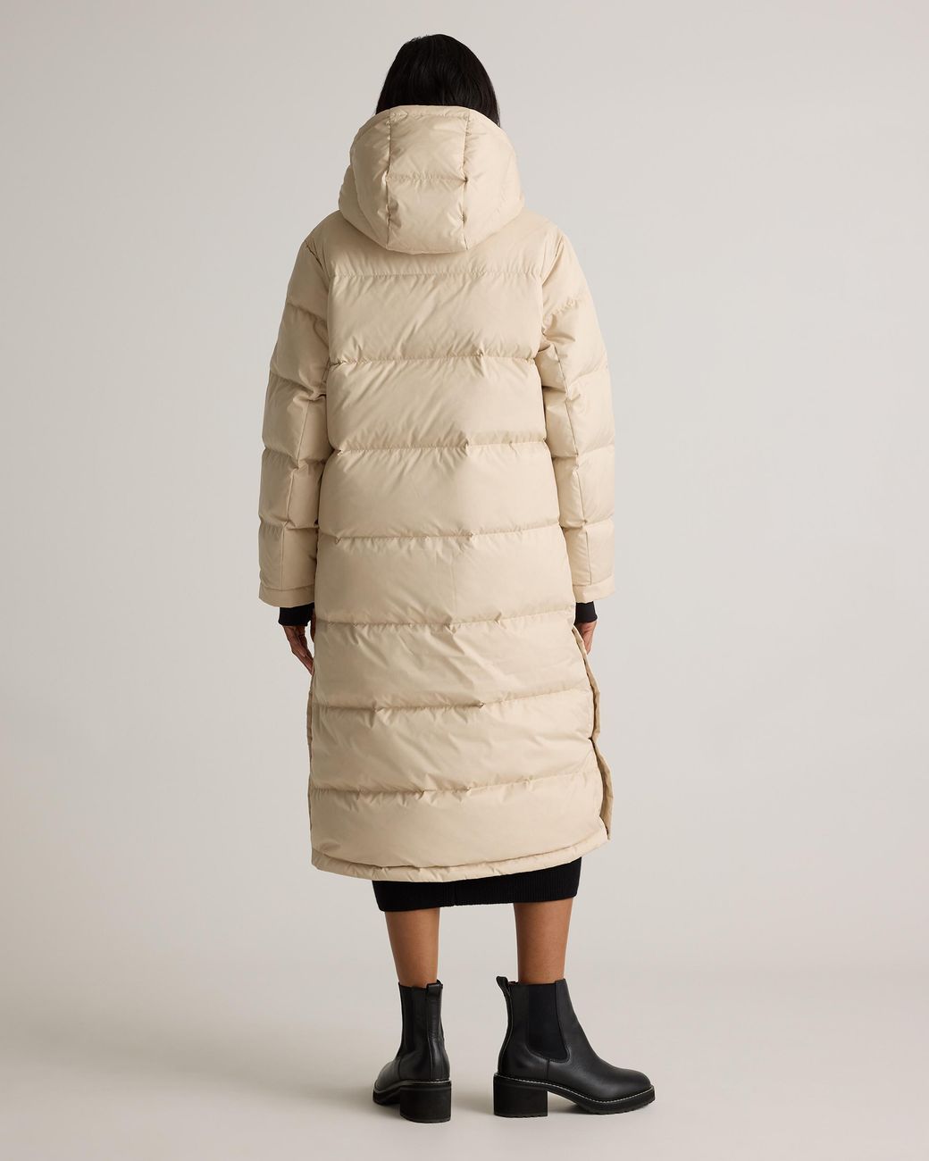 Quince Natural Responsible Down Long Puffer Jacket, Recycled Polyester