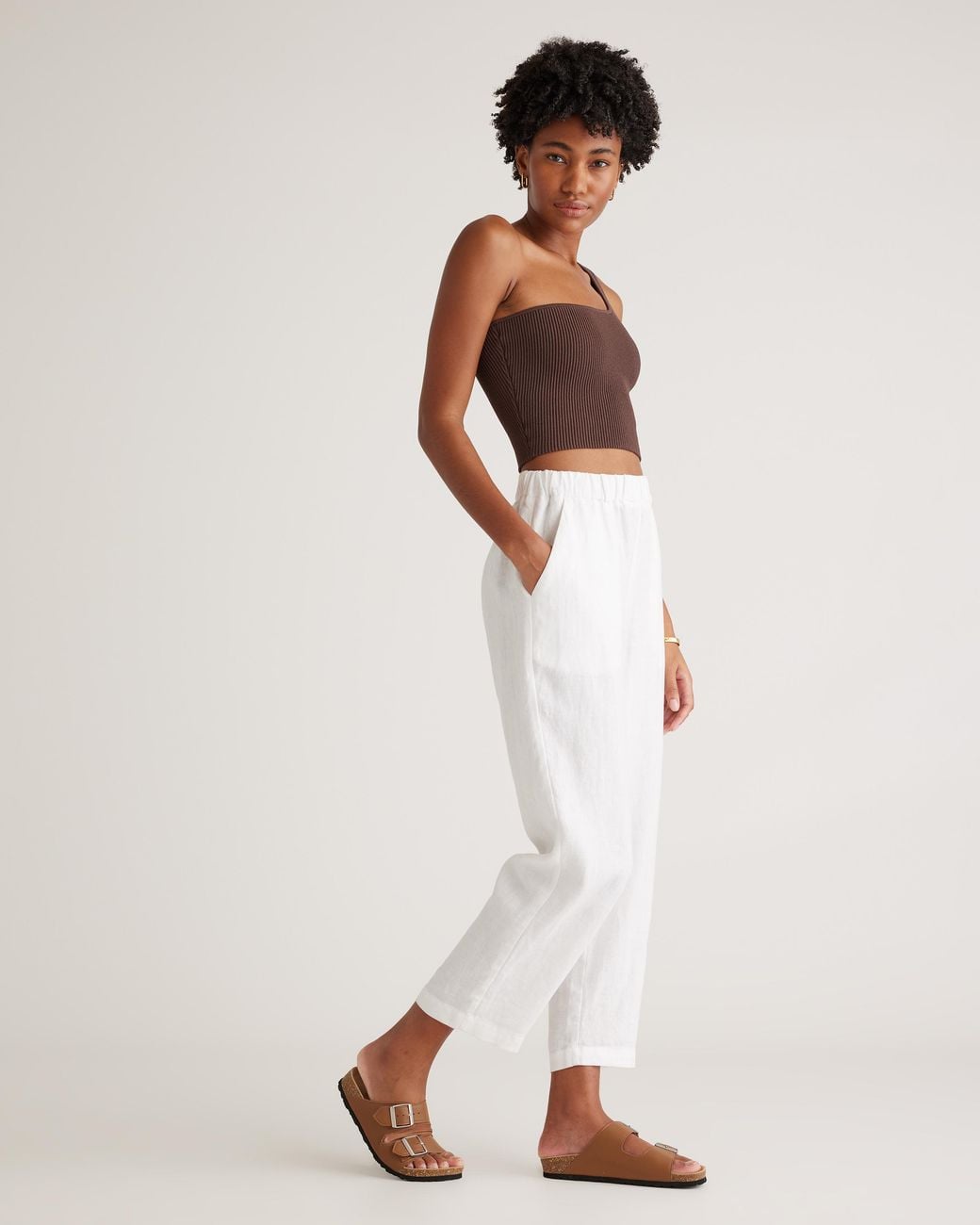 Quince White 100% European 100% European Linen Pants