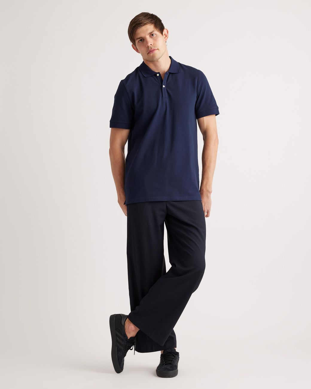 Quince Blue Pique Polo, Organic Cotton for men