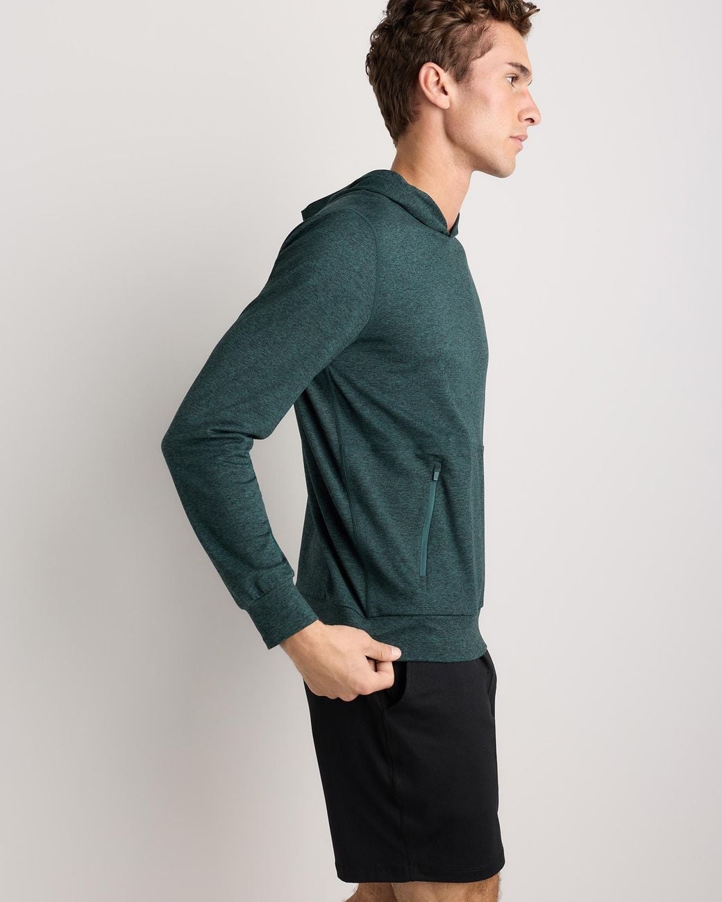 Quince Green Flowknit Performance Hoodie, Recycled Polyester for men