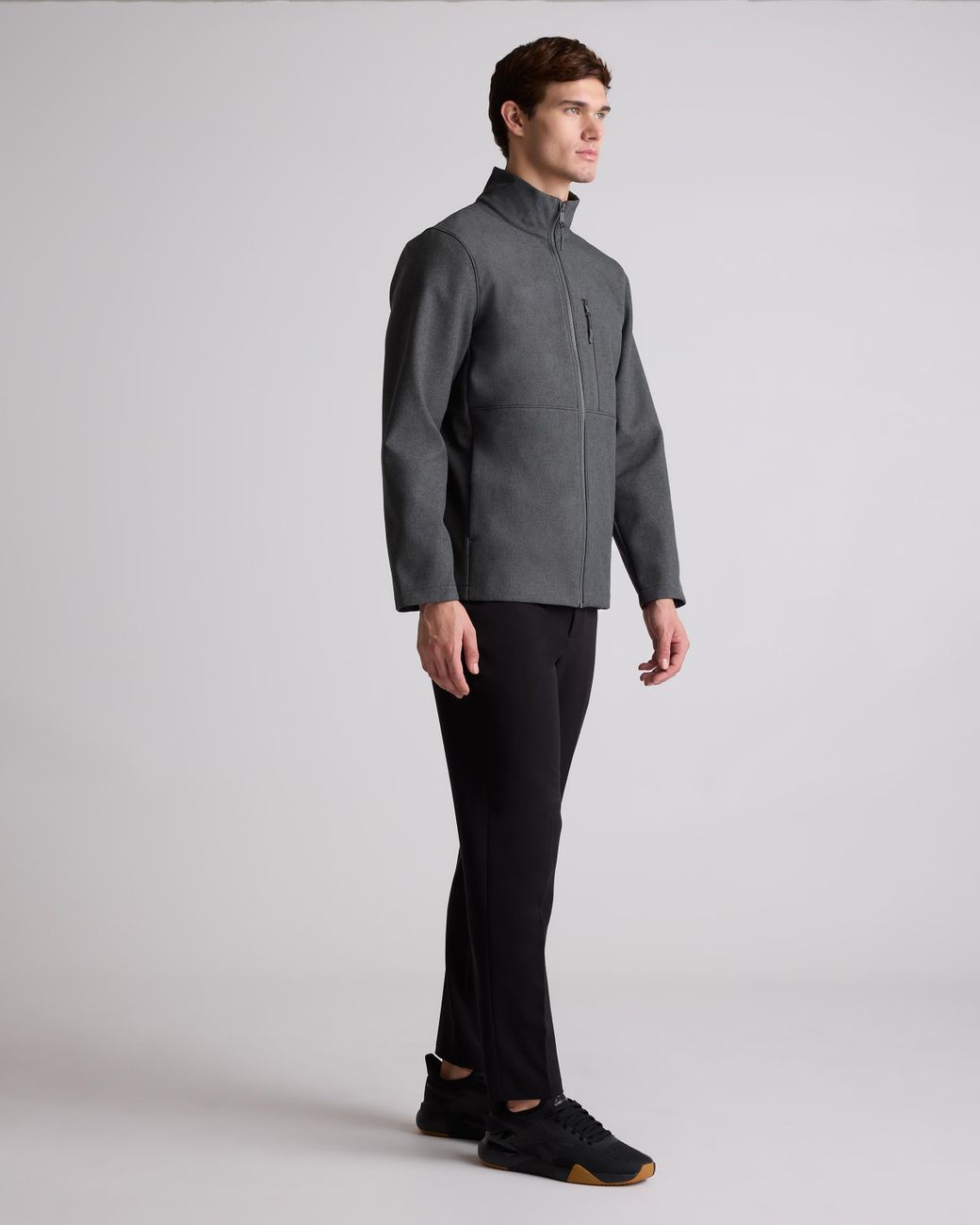 Quince Gray Softshell Fleece-Lined Full-Zip Jacket, Recycled Polyester for men