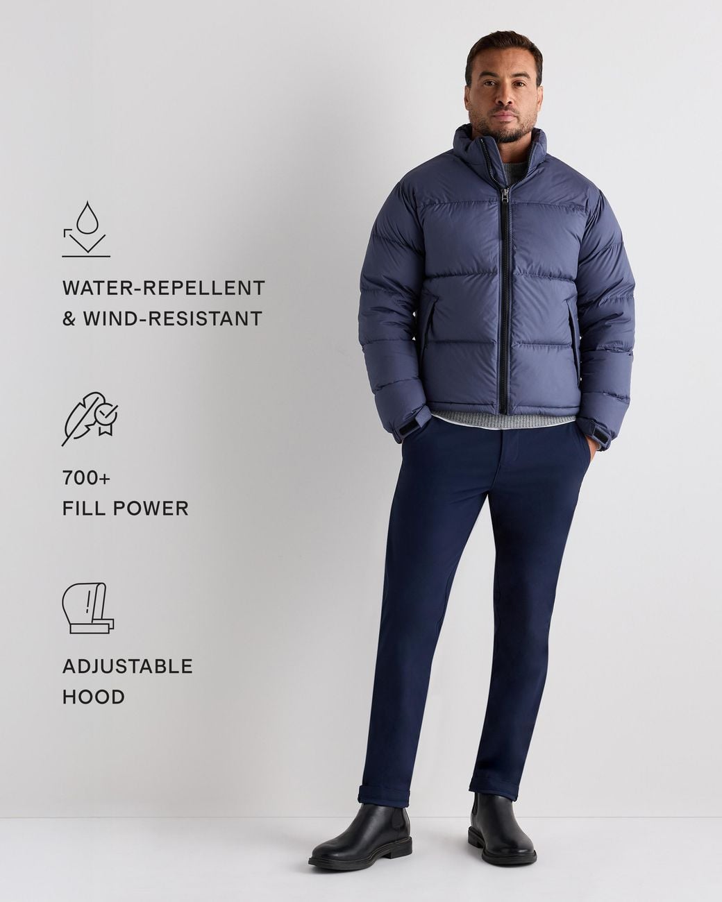 Quince Blue Responsible Down Puffer Jacket, Recycled Polyester for men