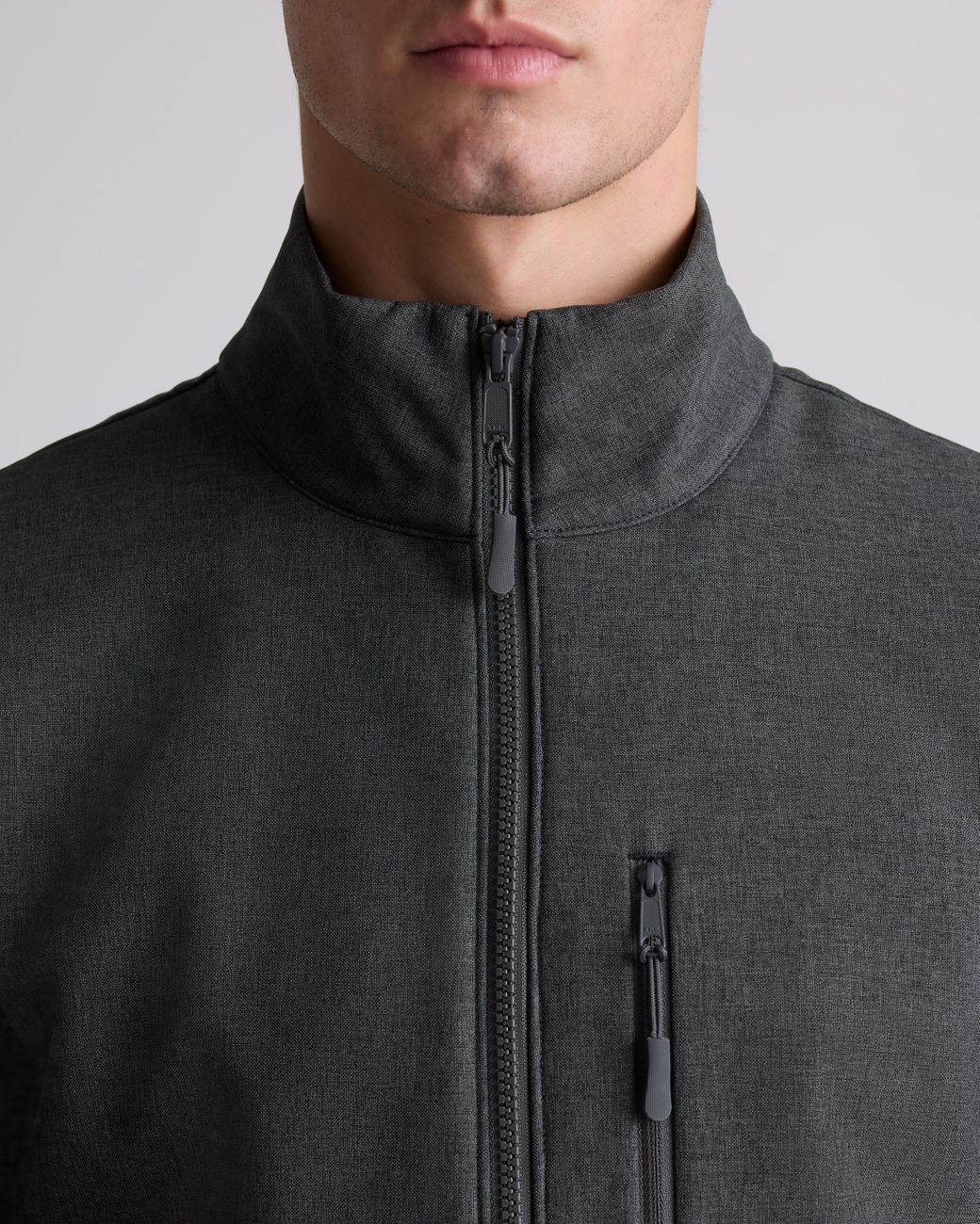 Quince Gray Softshell Fleece-Lined Full-Zip Jacket, Recycled Polyester for men