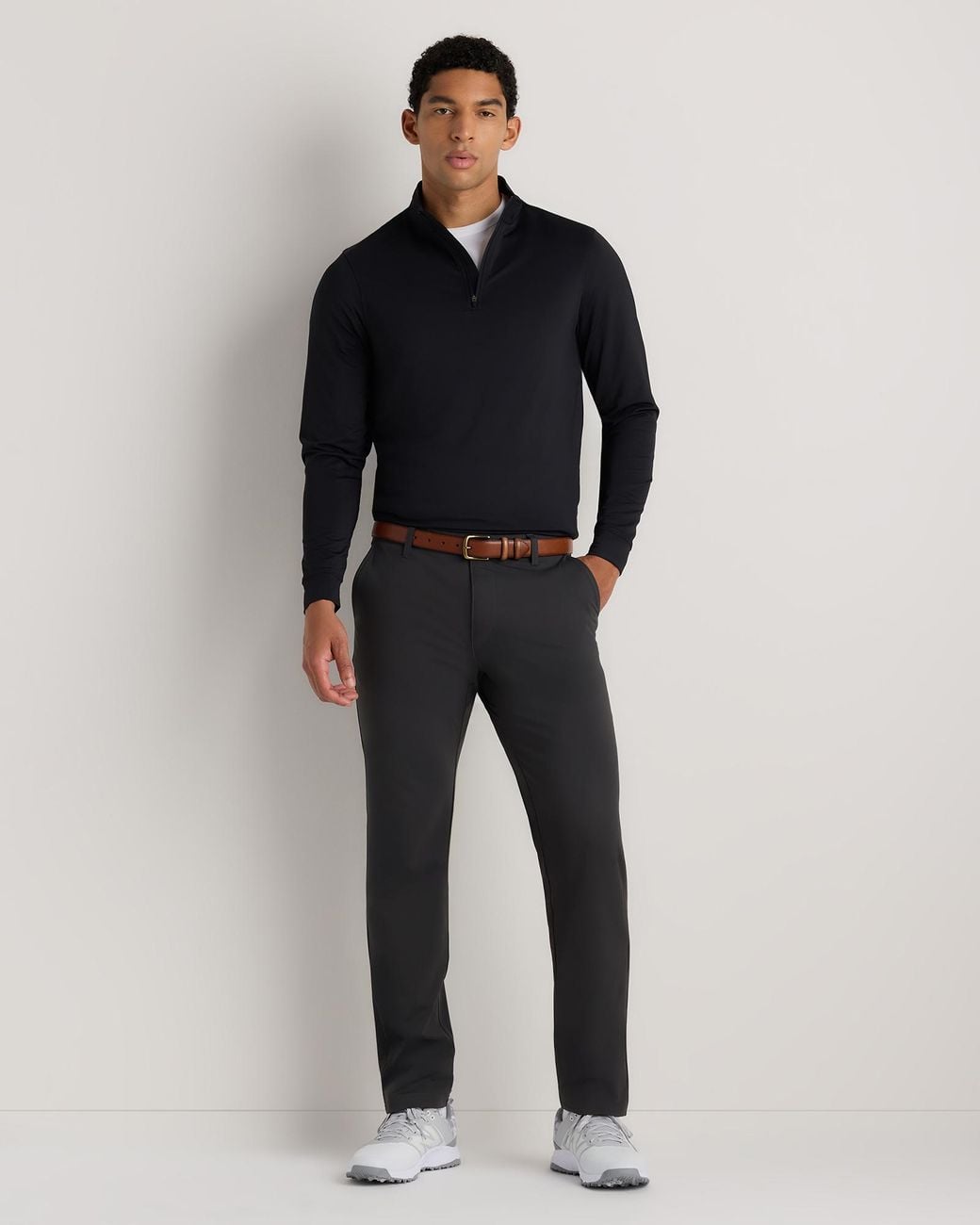 Quince Black Protech Golf Pants, 100% Polyester for men