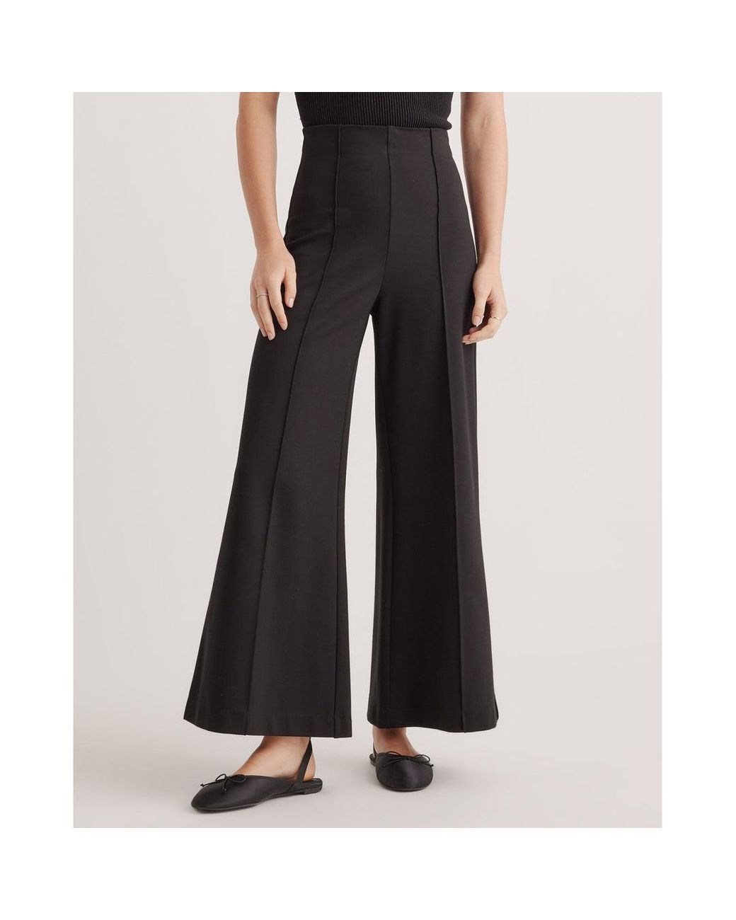 Quince Ultra stretch Ponte Super Wide Leg Ankle Pants In Black Lyst quince-ultra-stretch-ponte-super-wide-leg-ankle-pants-in-black-lyst