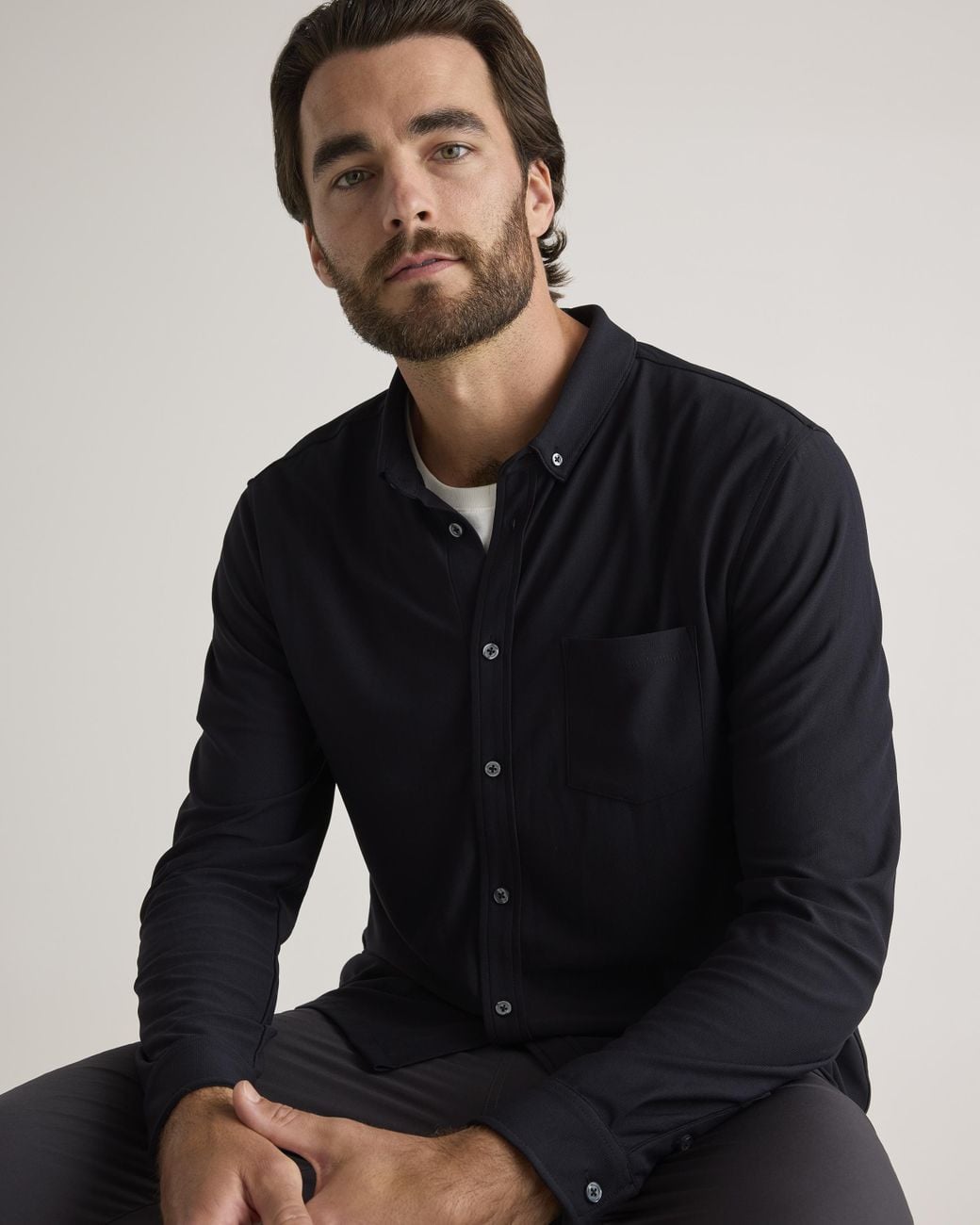 Quince Blue Propique Performance Button Down, Recycled Polyester for men