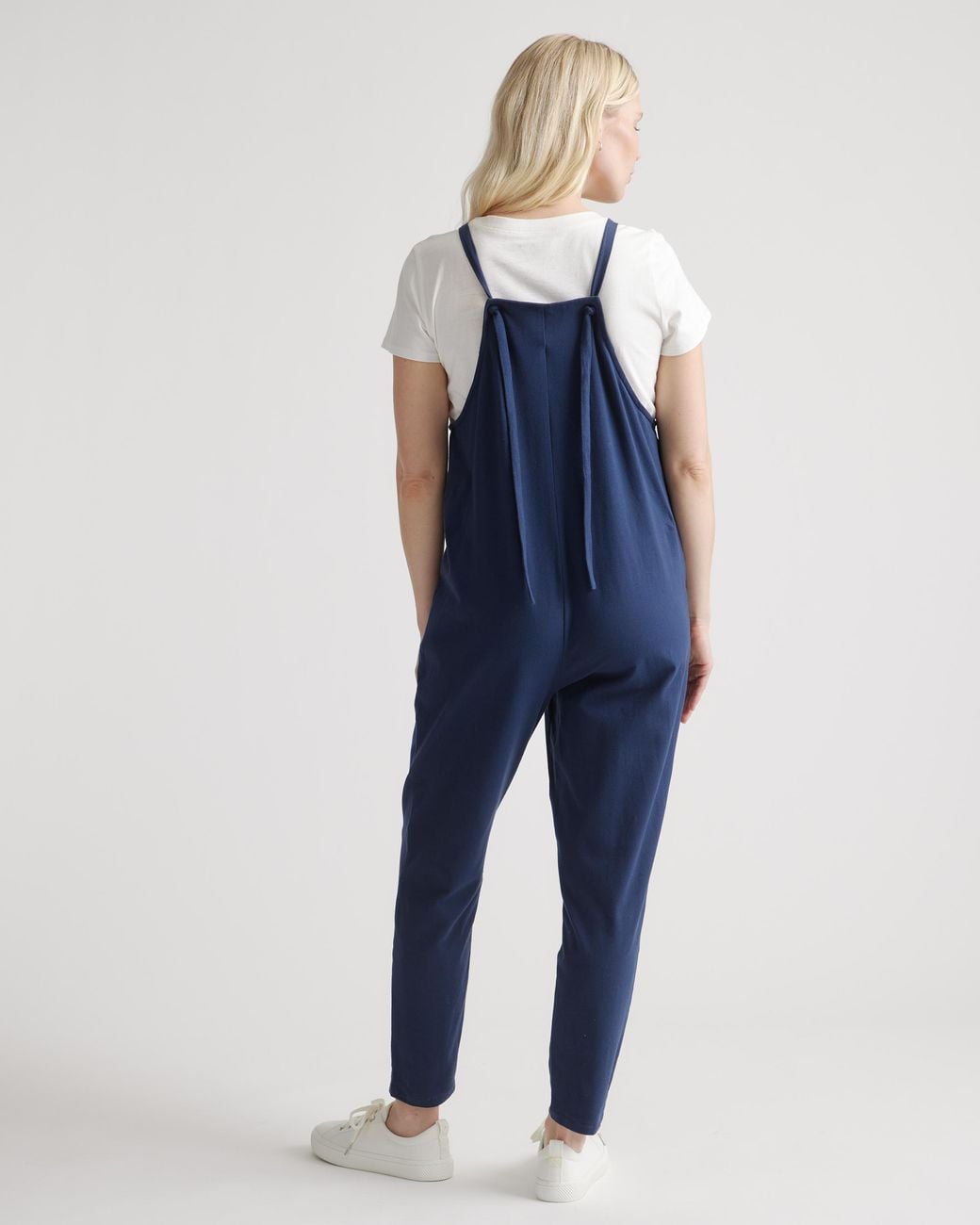 Quince Blue Maternity Overalls, Organic Cotton