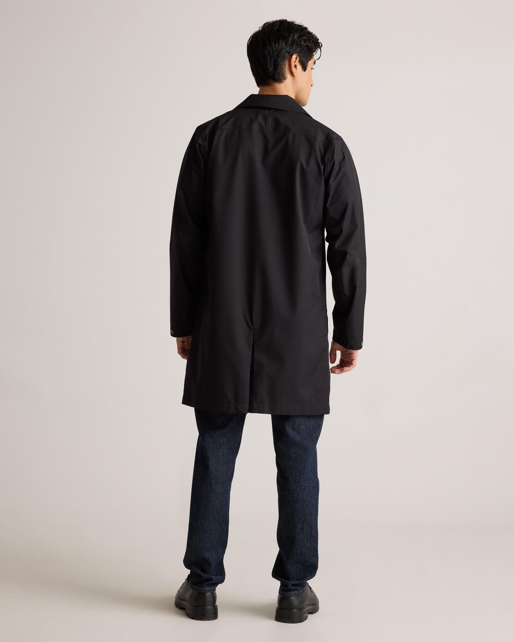 Quince Blue Weather Proof Long Rain Jacket, Polyester/Recycled Polyester Blend for men