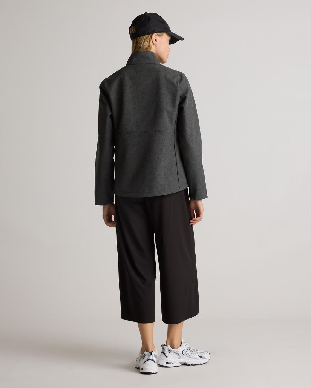 Quince Gray Softshell Fleece-Lined Full-Zip Jacket, Recycled Polyester