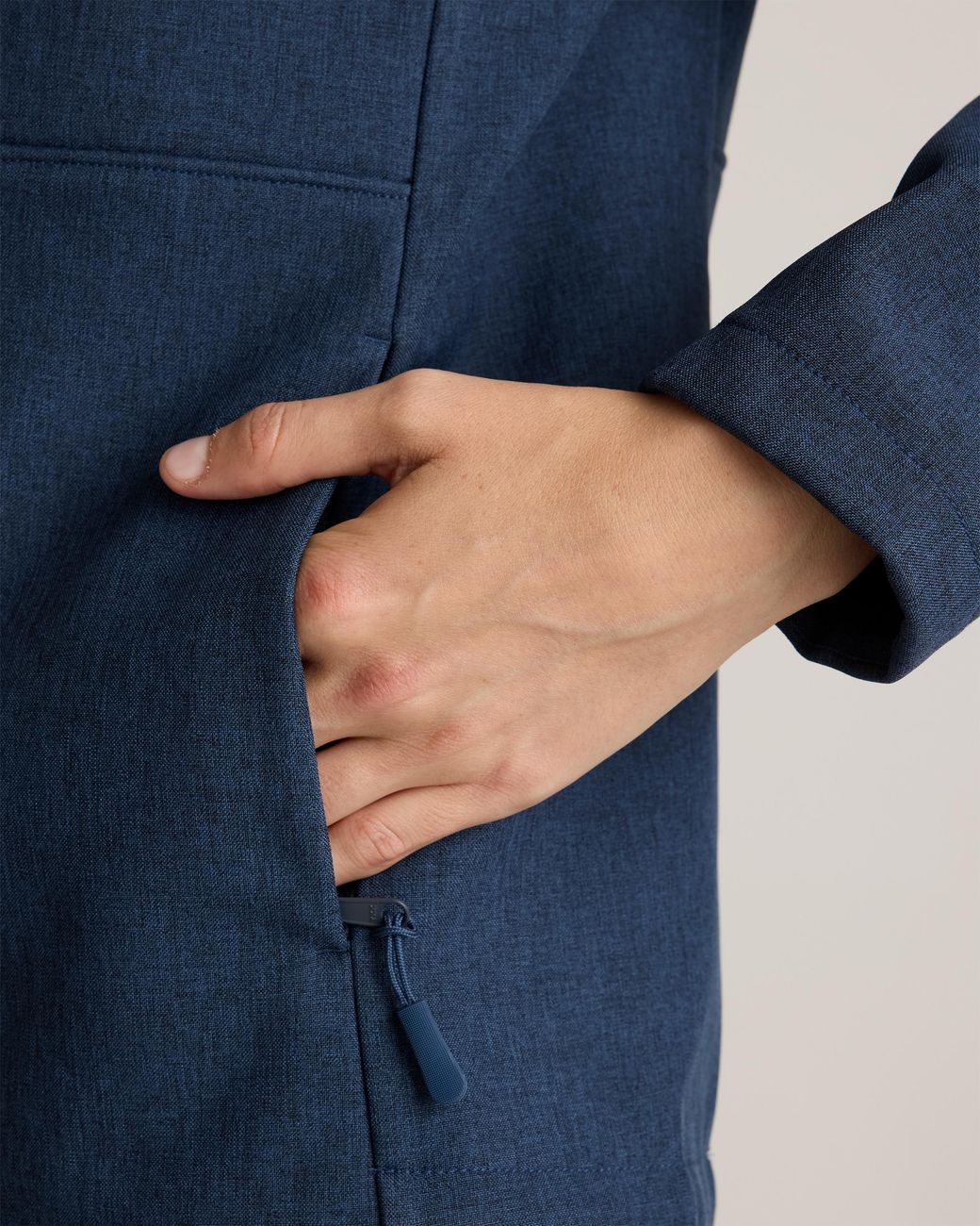 Quince Blue Softshell Fleece-Lined Full-Zip Jacket, Recycled Polyester