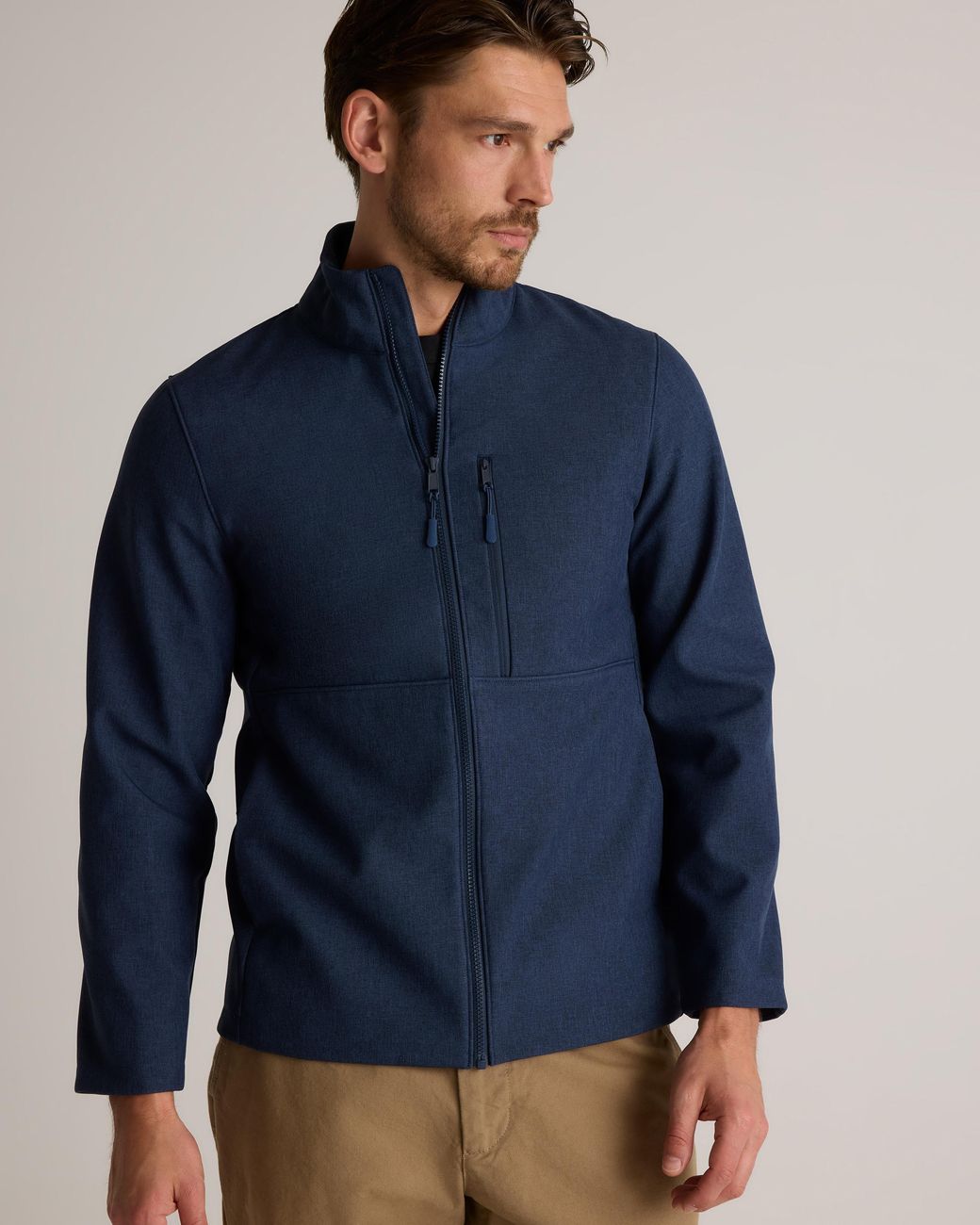 Quince Blue Softshell Fleece-Lined Full-Zip Jacket, Recycled Polyester for men