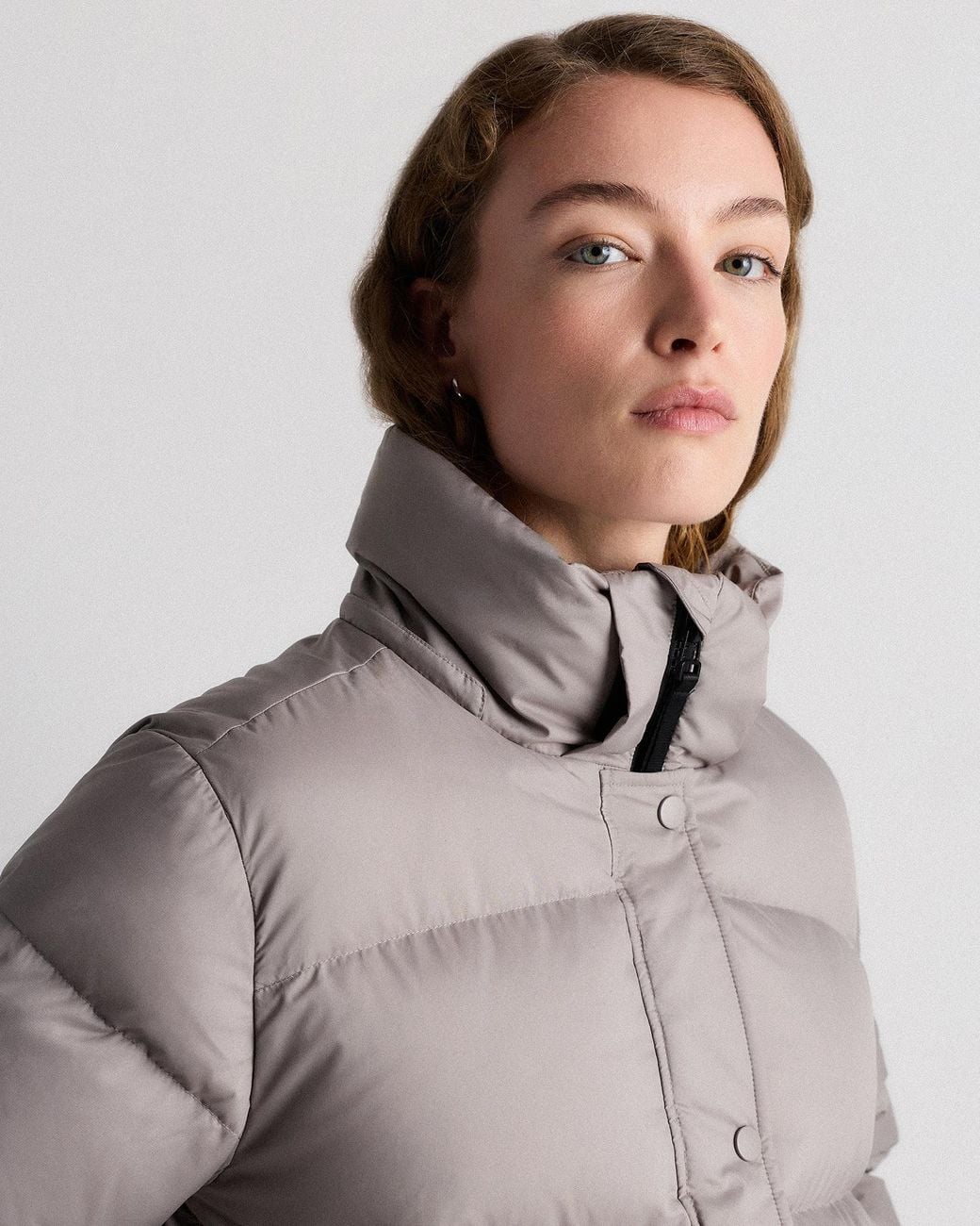 Quince Gray Responsible Down Cropped Puffer Jacket, Recycled Polyester