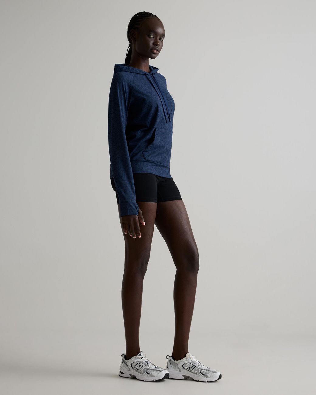 Quince Blue Flowknit Pullover Hoodie, Recycled Polyester