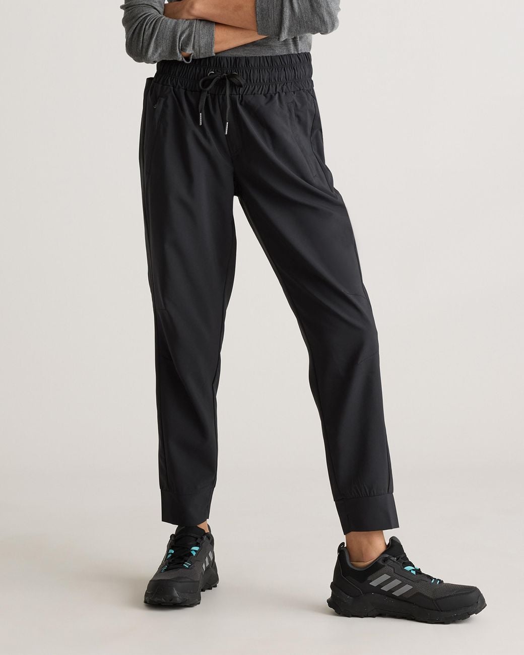 Quince Blue Micro Ripstop Mid-Rise Hike Joggers, Polyester