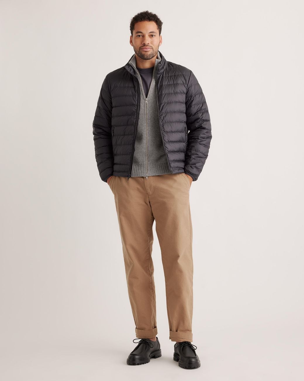 Quince Gray Lightweight Down Packable Puffer Jacket, Recycled Polyester for men