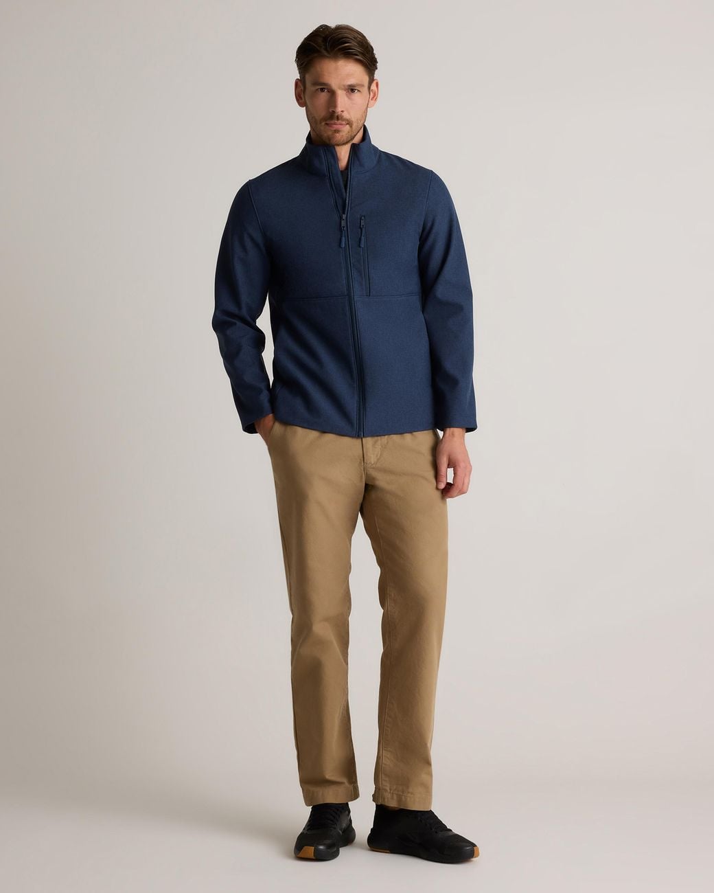 Quince Blue Softshell Fleece-Lined Full-Zip Jacket, Recycled Polyester for men