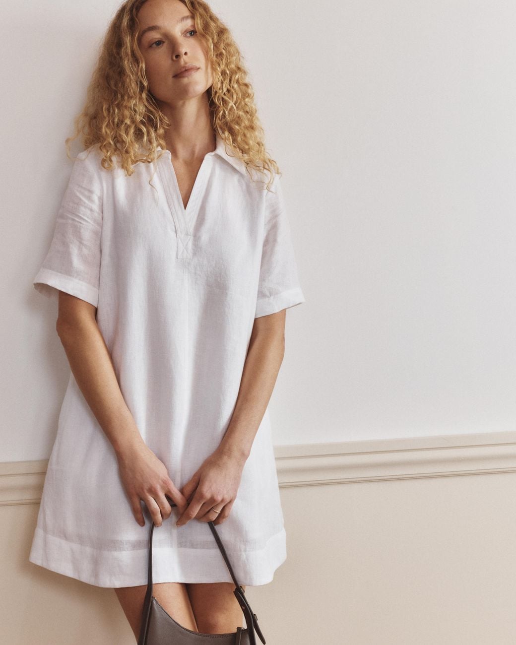Quince 100% European Linen Popover Mini Dress in White | Lyst Quince 100% European Linen Popover Mini Dress in White | Lyst