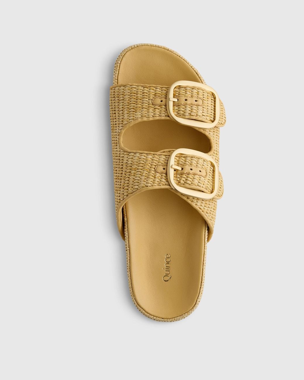 Quince Metallic Raffia Double Buckle Sandal