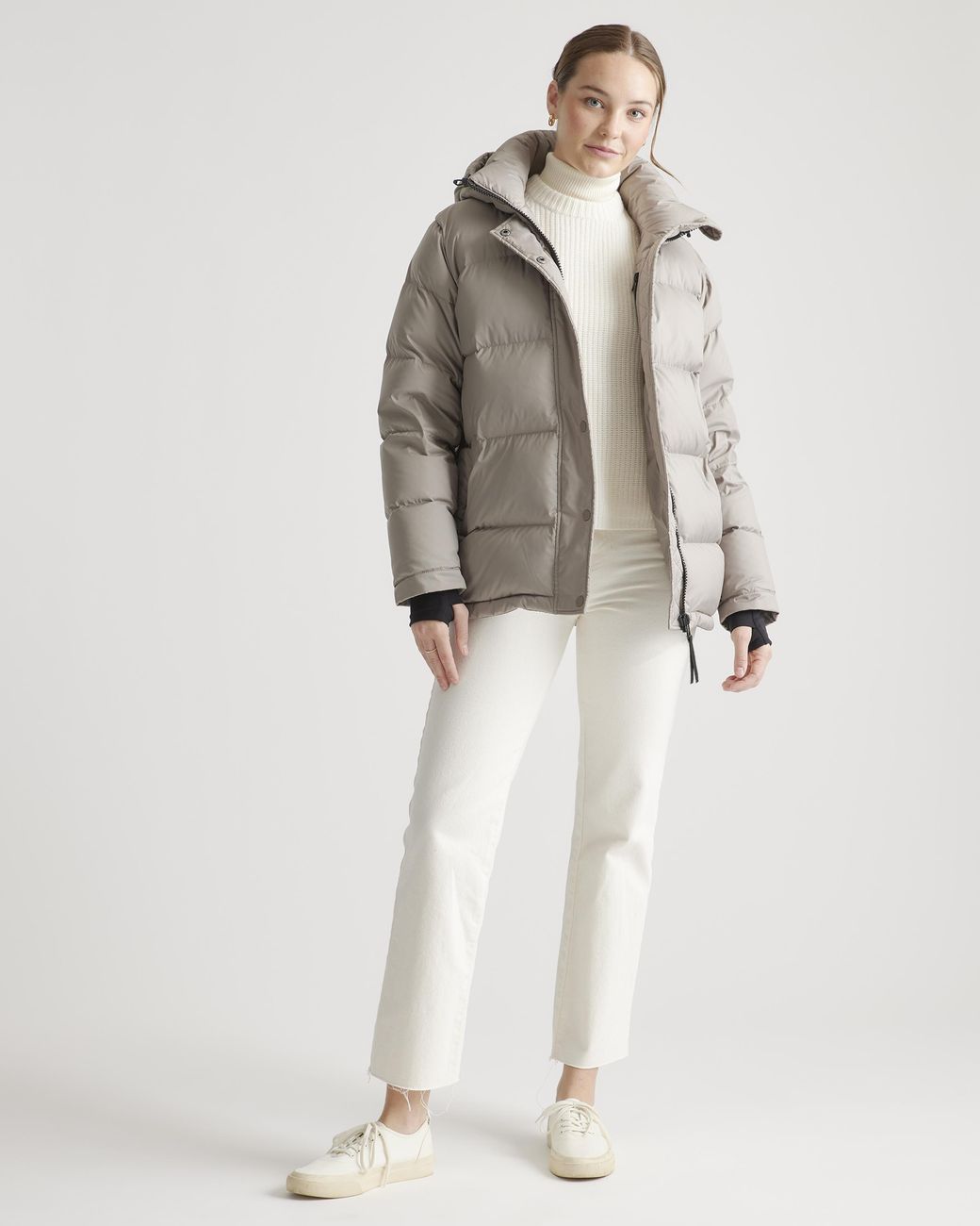 Quince Brown Responsible Down Puffer Jacket, Recycled Polyester