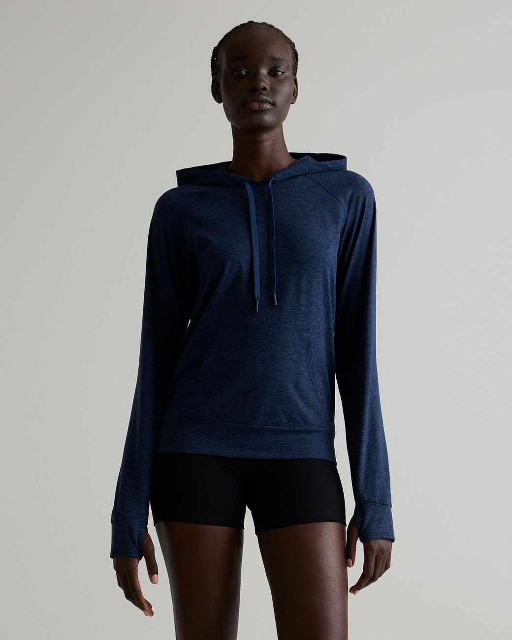 Quince Blue Flowknit Pullover Hoodie, Recycled Polyester