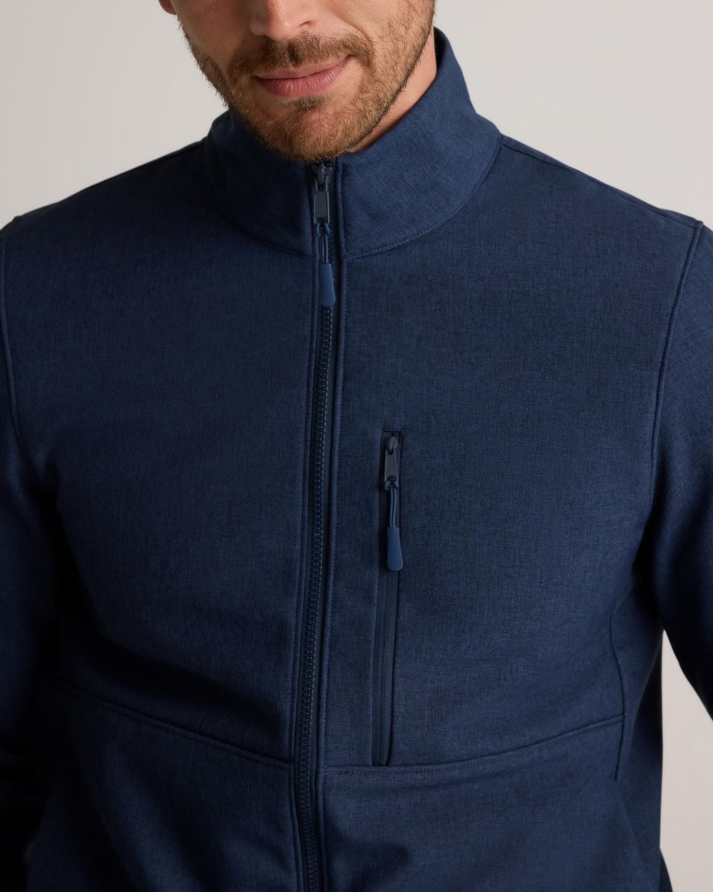 Quince Blue Softshell Fleece-Lined Full-Zip Jacket, Recycled Polyester for men