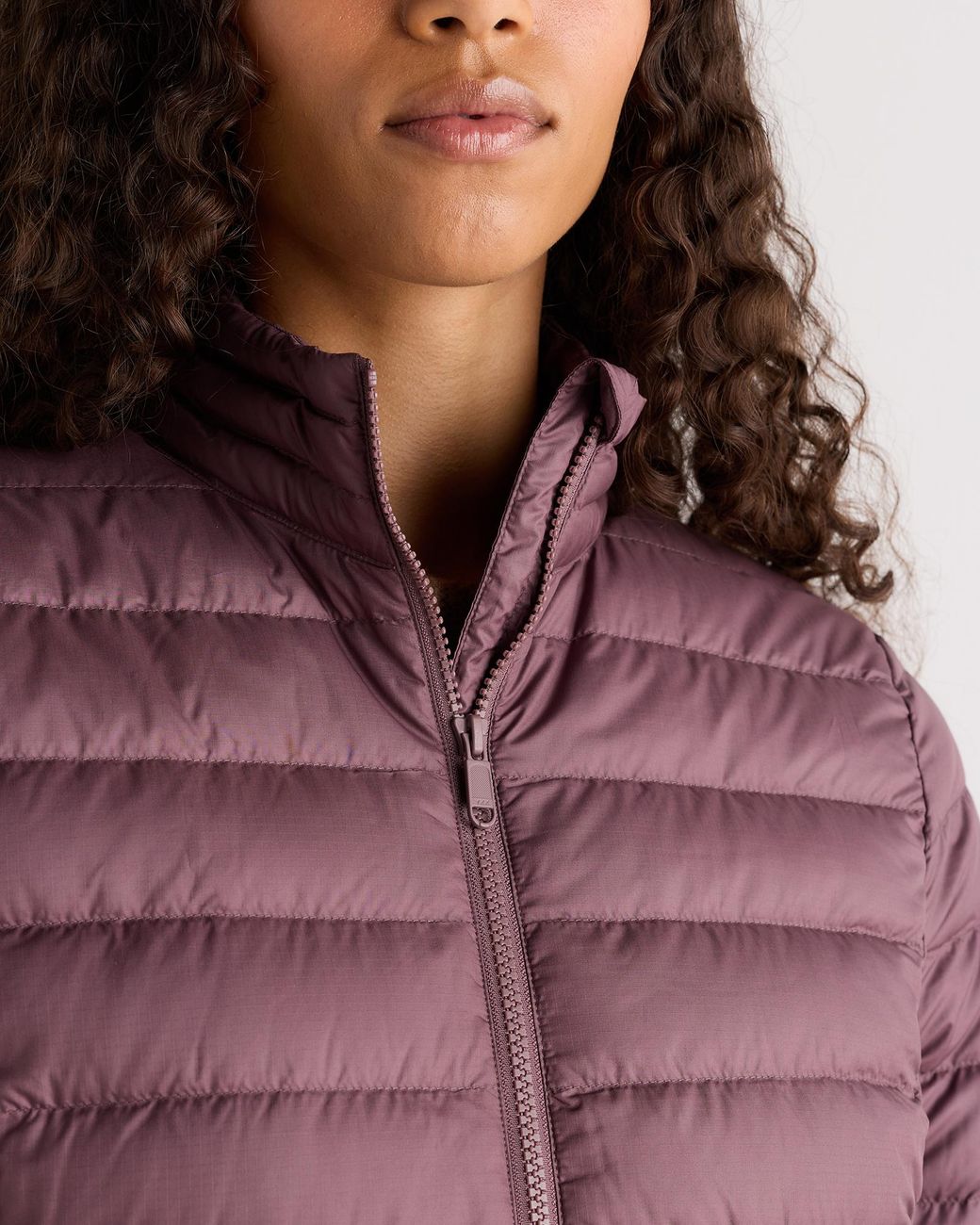 Quince Purple Lightweight Down Packable Puffer Jacket, Recycled Polyester