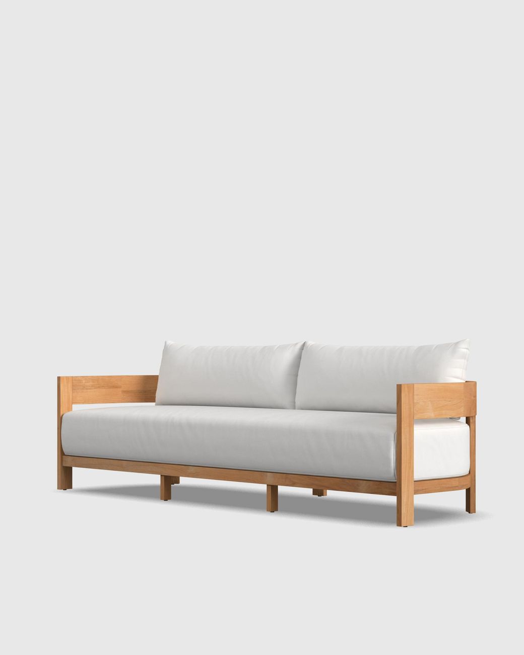 Quince Natural Curved Solid Teak Outdoor Sofa