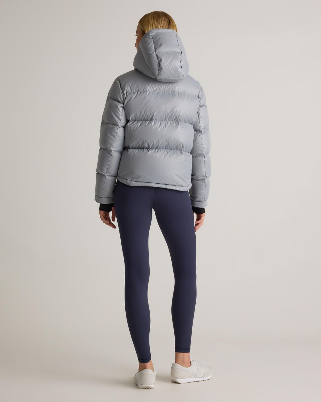 Quince Gray Responsible Down Cropped Puffer Jacket, Recycled Polyester