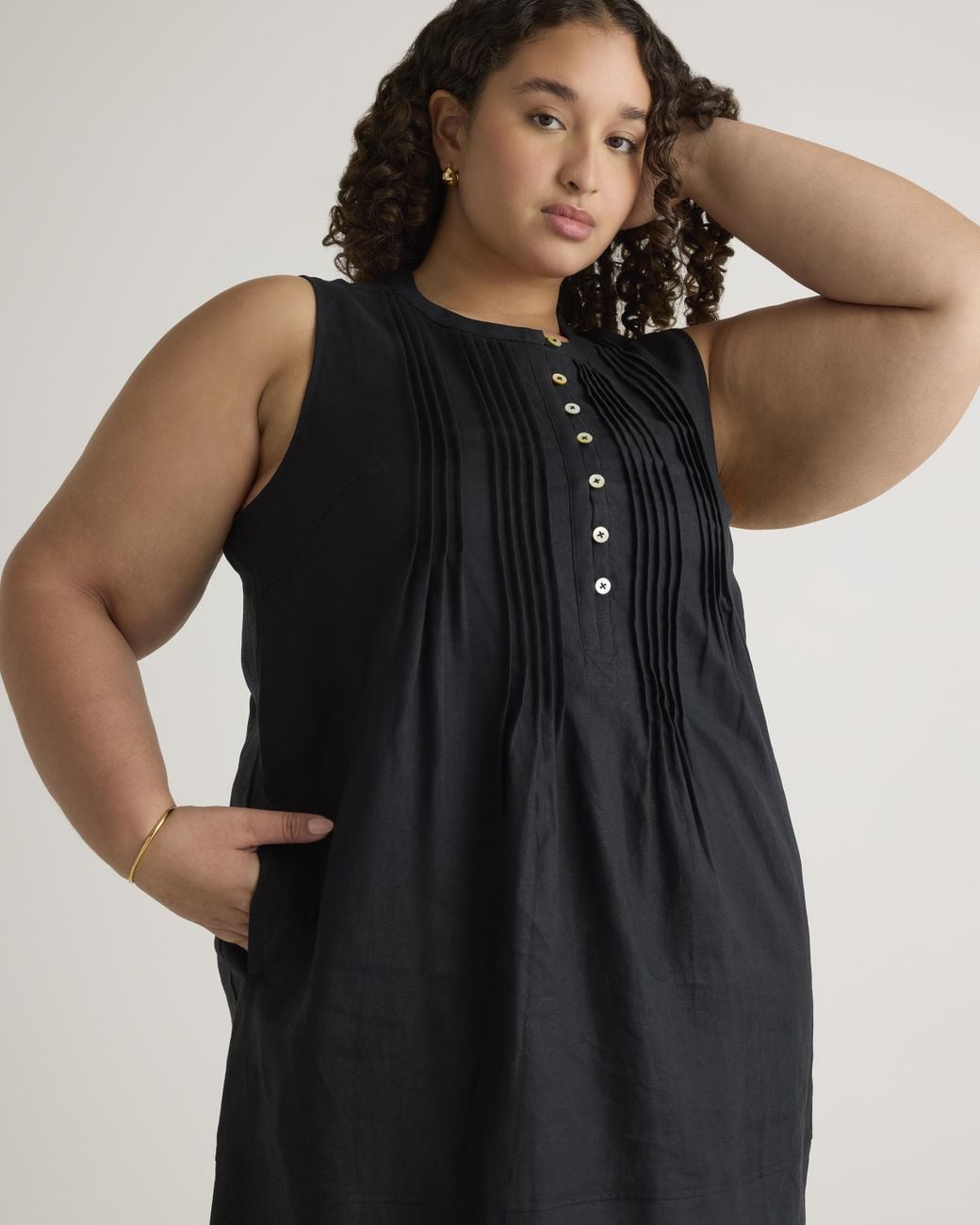 Quince 100% European Linen Sleeveless Swing Dress in Black | Lyst Quince 100% European Linen Sleeveless Swing Dress in Black | Lyst