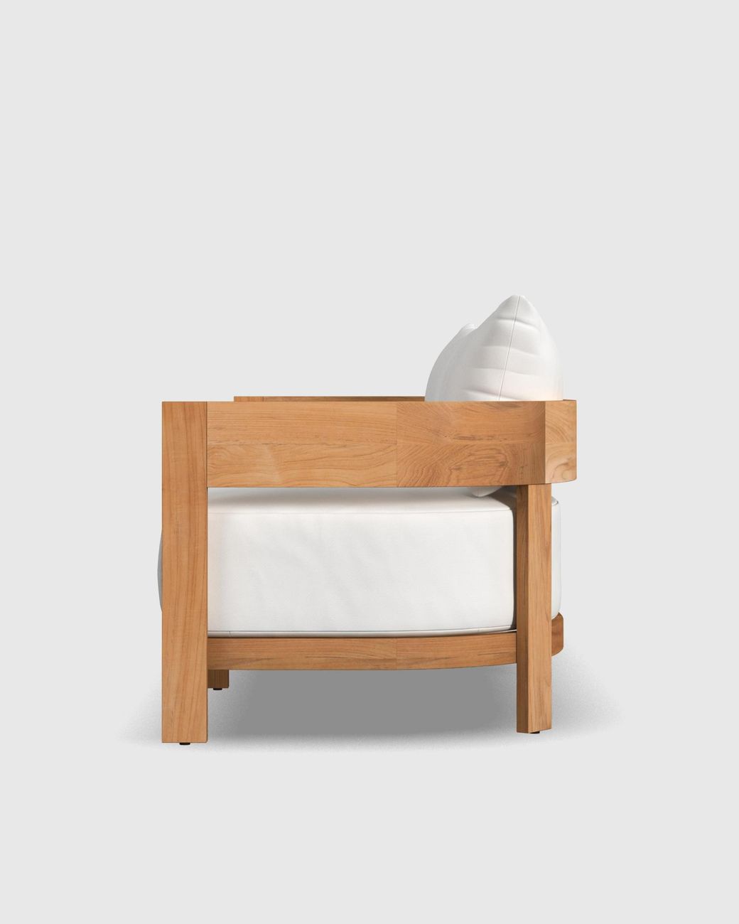 Quince Natural Curved Solid Teak Outdoor Sofa