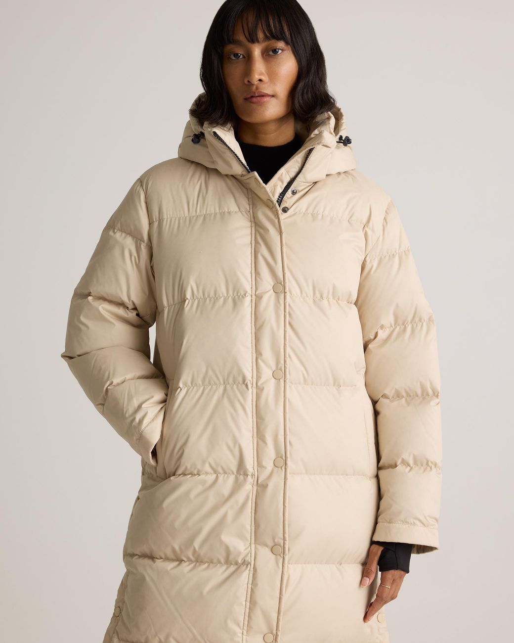 Quince Natural Responsible Down Long Puffer Jacket, Recycled Polyester