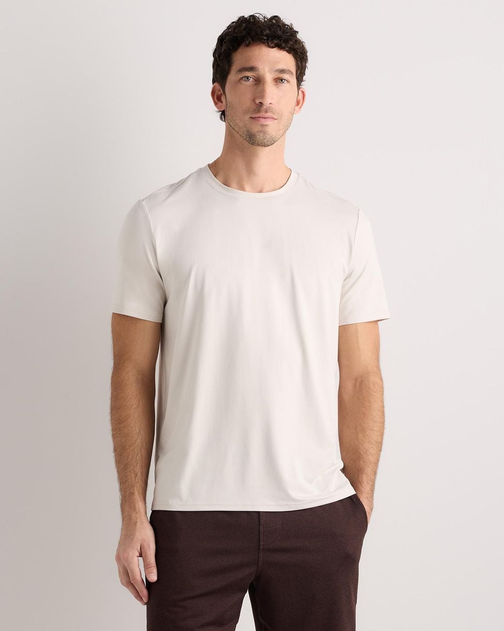 Quince White Flowknit Breeze Performance Tee, 100% Polyester for men
