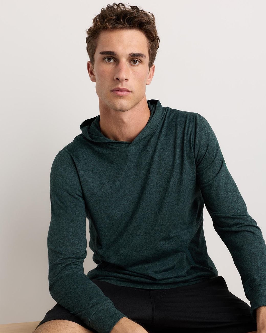 Quince Green Flowknit Performance Hoodie, Recycled Polyester for men