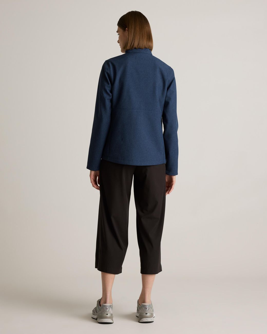 Quince Blue Softshell Fleece-Lined Full-Zip Jacket, Recycled Polyester