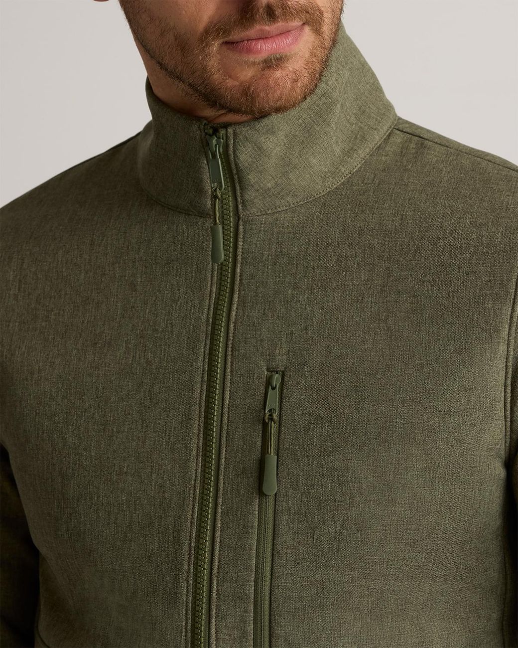 Quince Green Softshell Fleece-Lined Full-Zip Jacket, Recycled Polyester for men