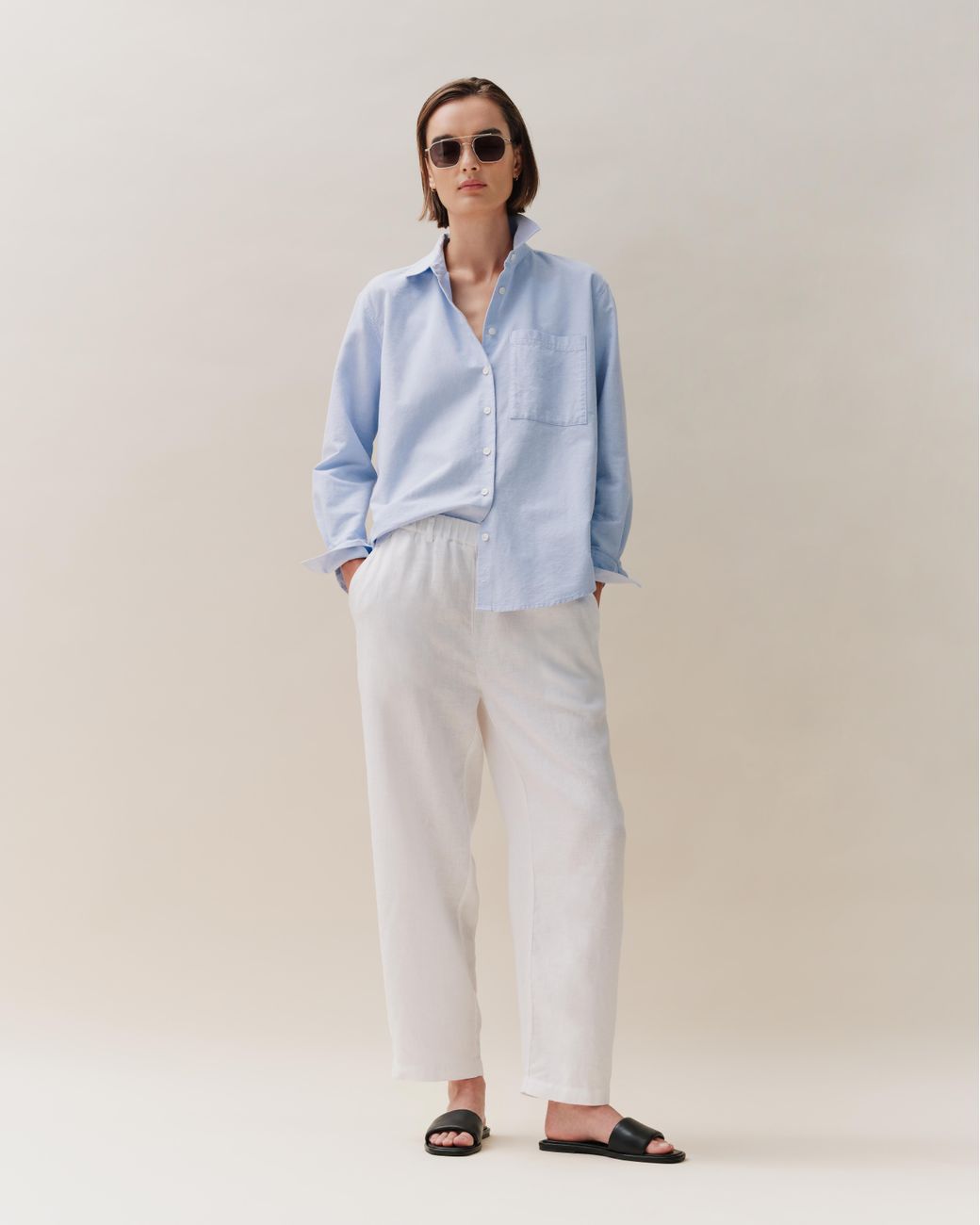 Quince White 100% European 100% European Linen Pants
