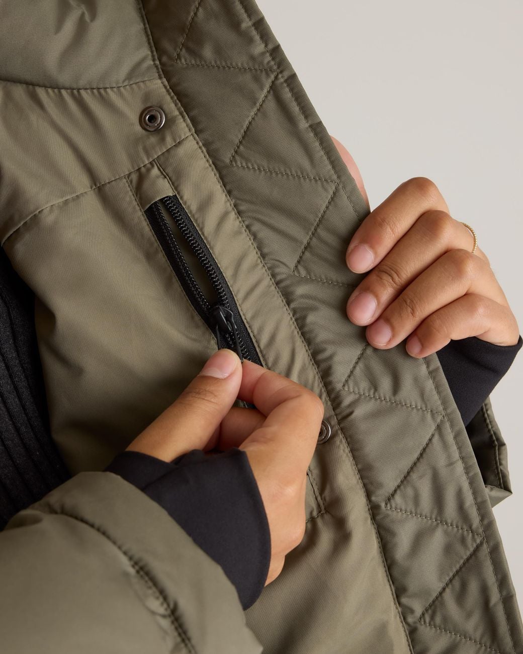 Quince Green Responsible Down Cropped Puffer Jacket, Recycled Polyester