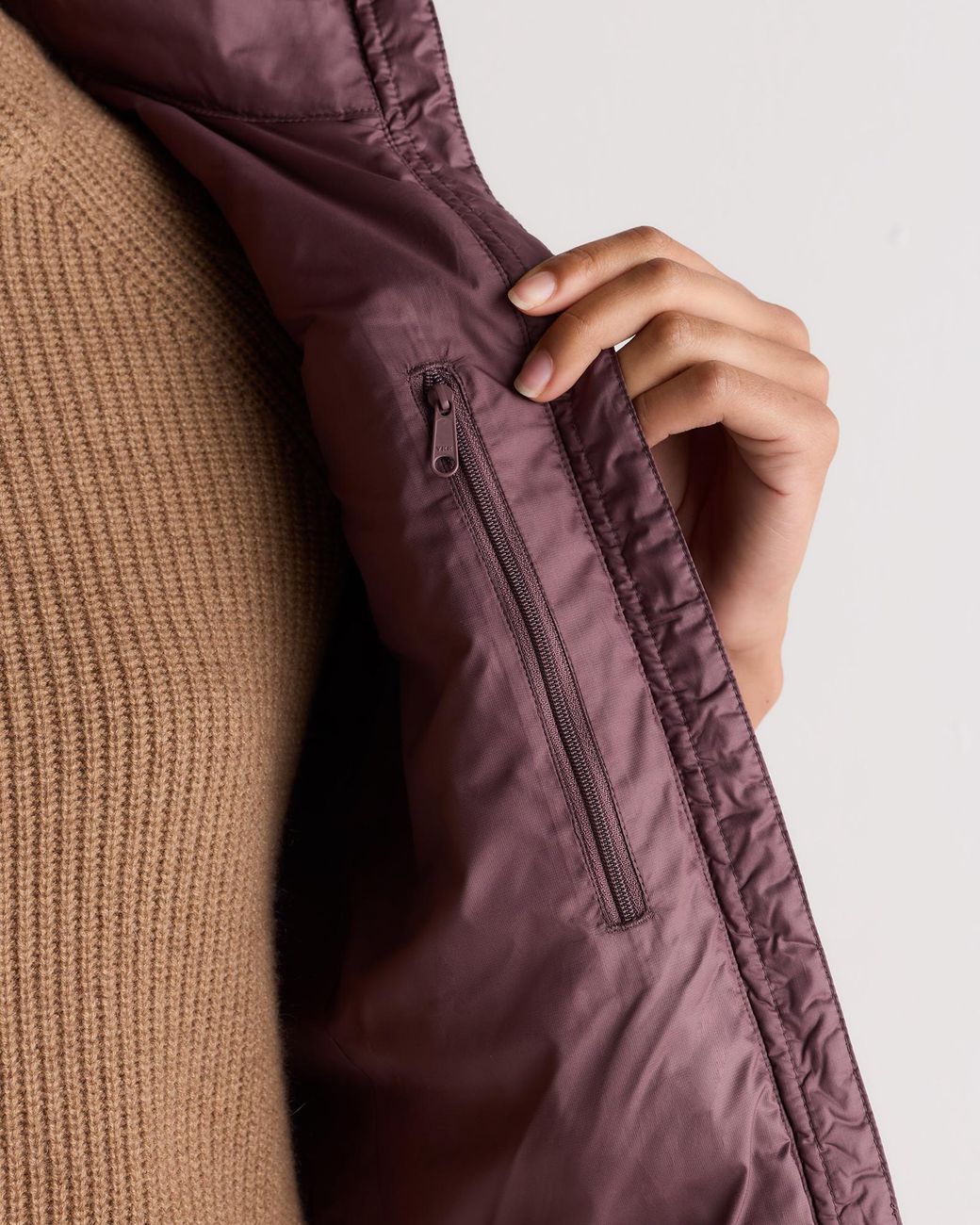 Quince Purple Lightweight Down Packable Puffer Jacket, Recycled Polyester