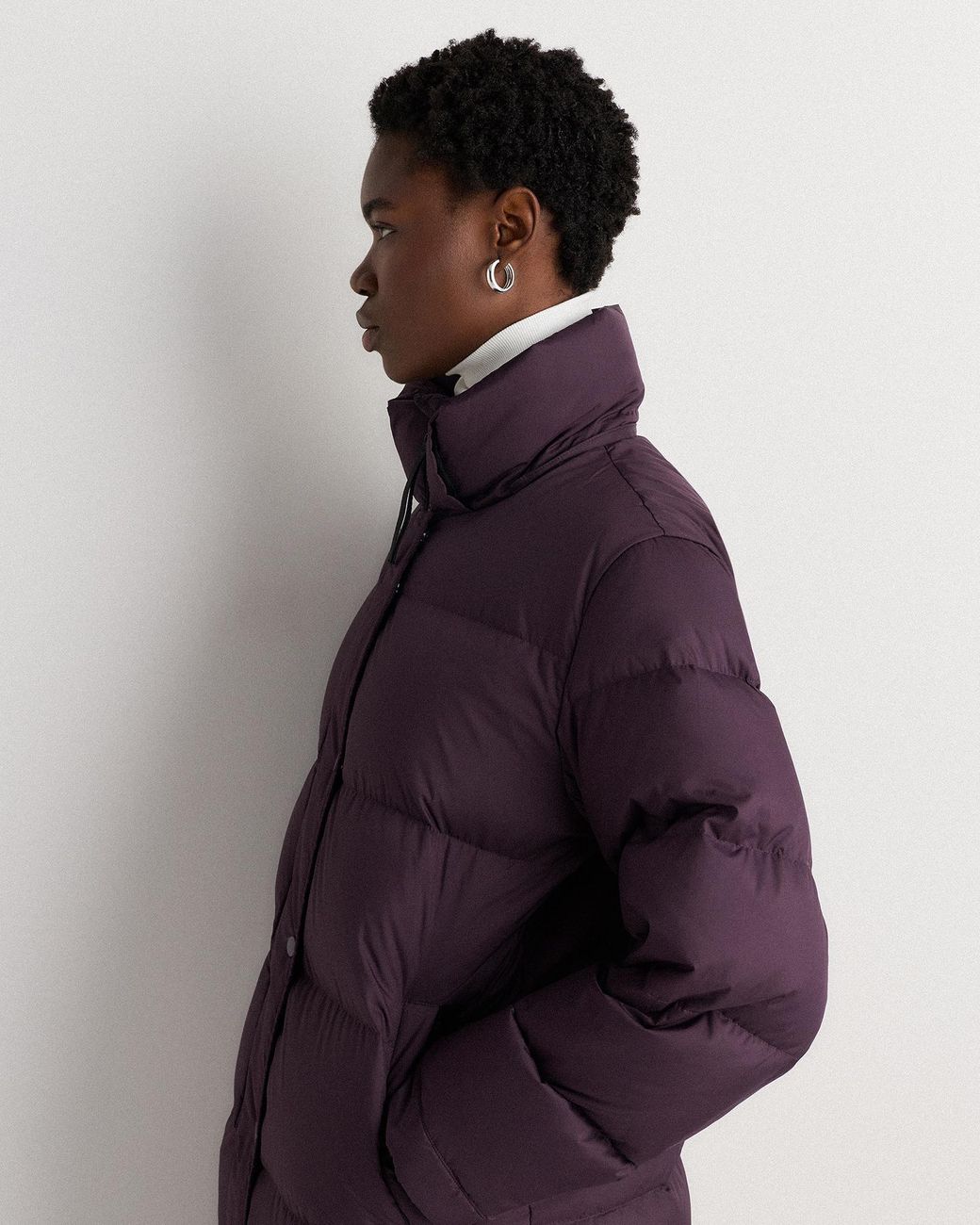 Quince Blue Responsible Down Long Puffer Jacket, Recycled Polyester