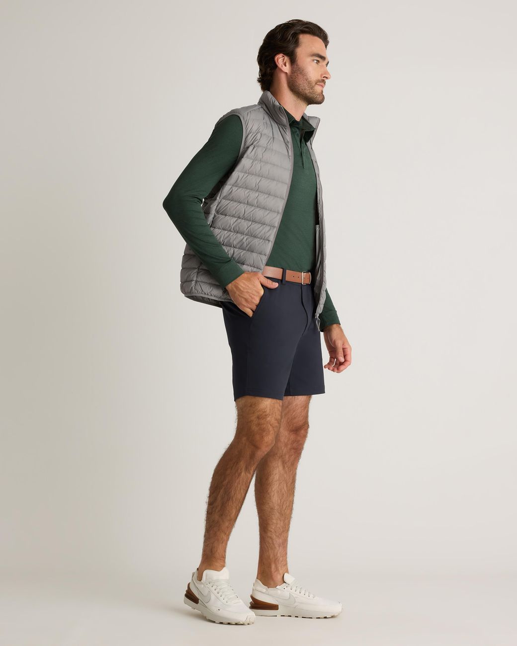 Quince Black Protech Golf Shorts 7 Inch for men
