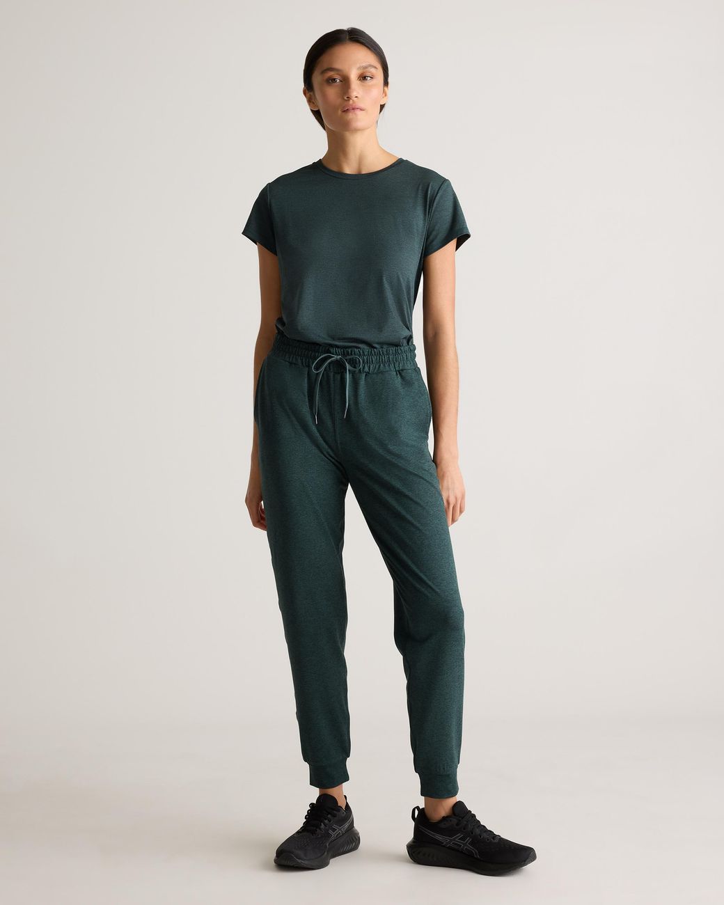 Quince Multicolor Flowknit Mid-Rise Joggers, Recycled Poly With Stretch